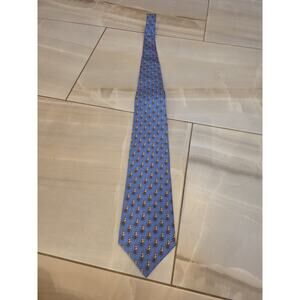 Oak Hill Men Handmade Silk Tie Mason Necktie Blue nautical Lighthouse Ship Wheel